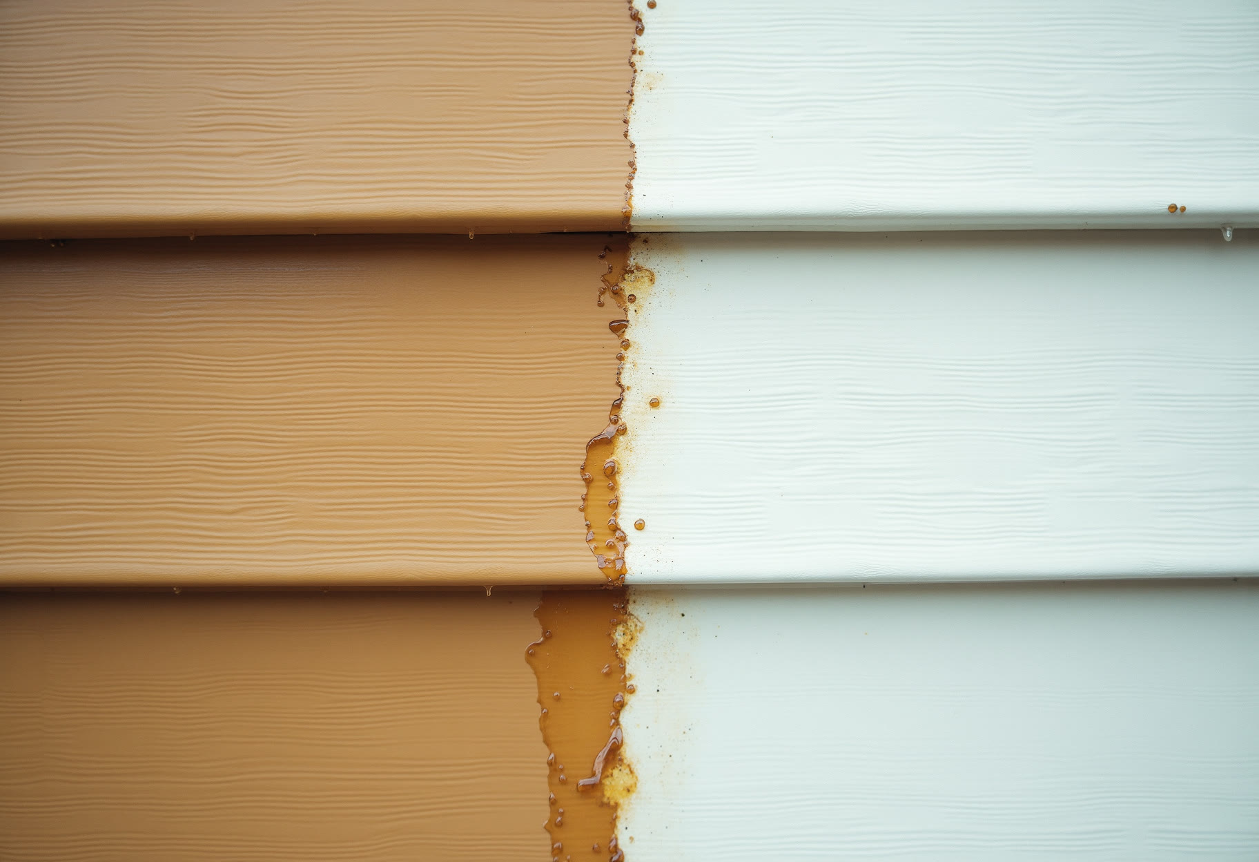 Vinyl siding, wet line mid-wall